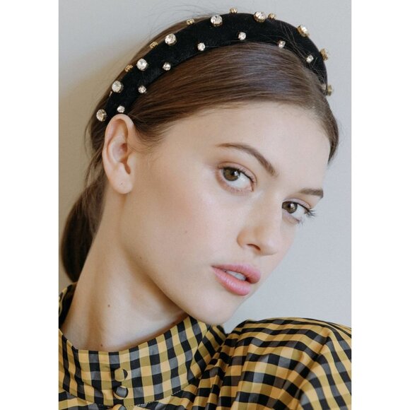 NEW Jennifer Behr Joy Velvet Crystal Embellished Headband main image 10